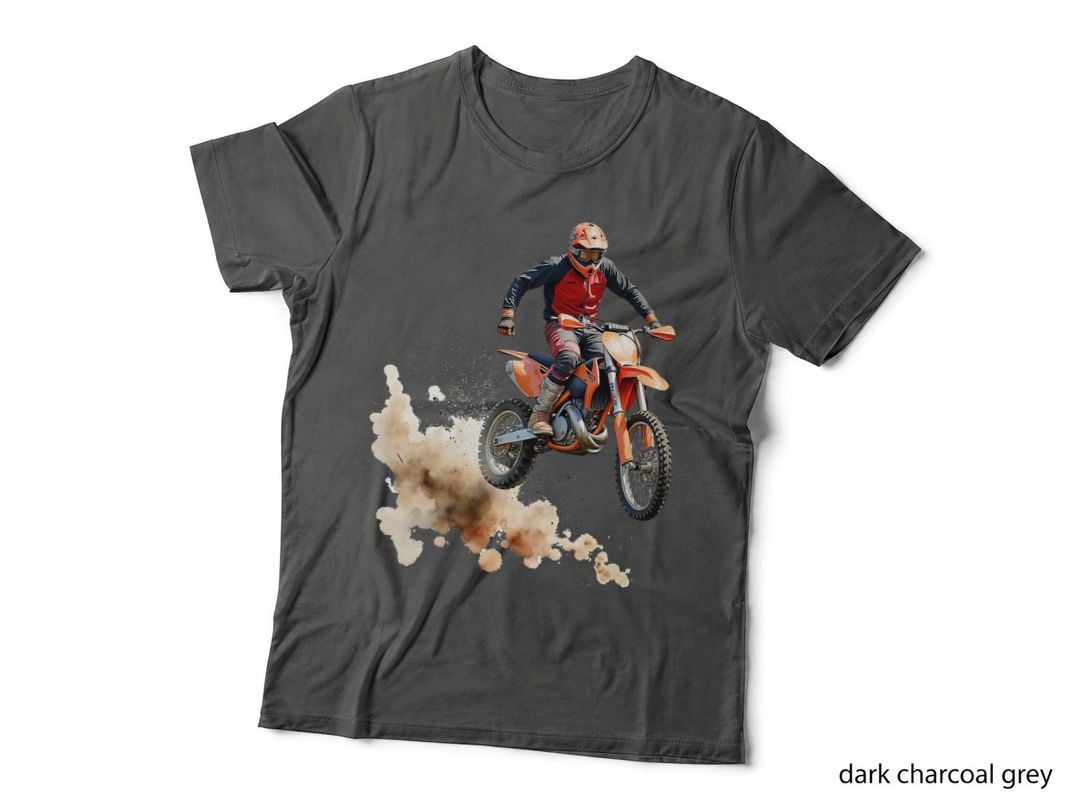 Motocross Rider Jump Dirt Bike Extreme Sports Art T-Shirt