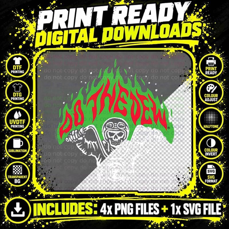 Mtn Dew Throttle up Out of Hell T-Shirt Png SVG Digital Bundle