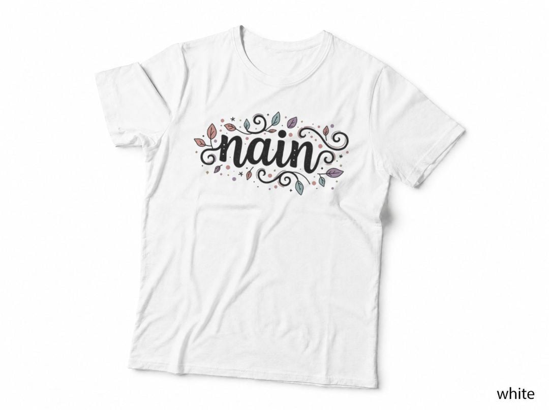 Nain Welsh Swirly Rainbow Whimsical Caru Cymru Cymraeg Feel-Good Spirit T-Shirt