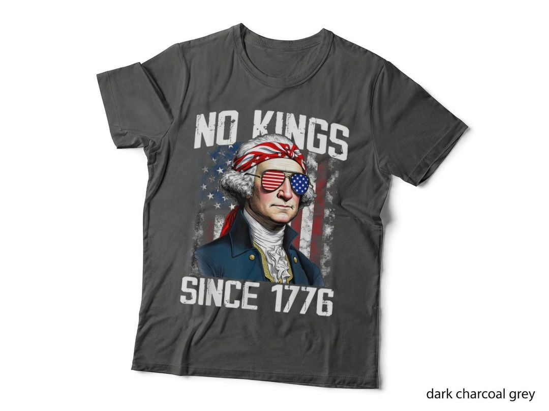 No Kings Since 1776 George Washington Patriotic Aviator T-Shirt