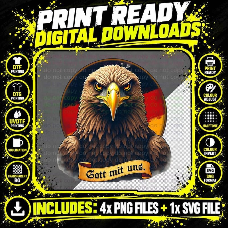 Patriotic German Flag Graphic, 2 Deutschlan T-Shirt Png SVG Digital Bundle