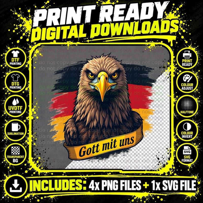 Patriotic German Flag Graphic, 3 Deutschlan T-Shirt Png SVG Digital Bundle
