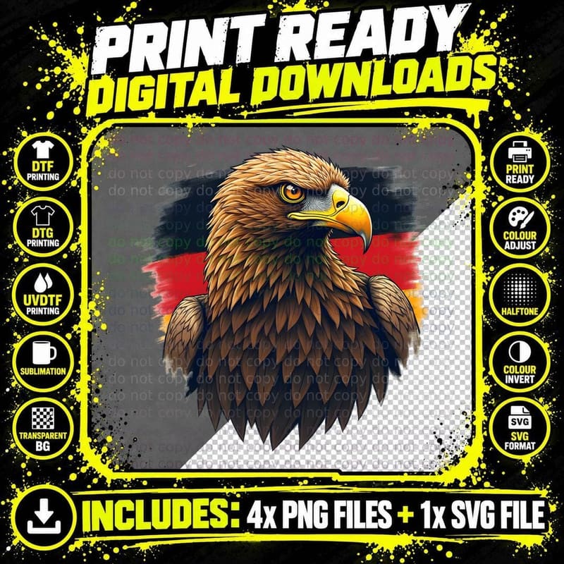 Patriotic German Flag Graphic, Deutschlan T-Shirt Png SVG Digital Bundle