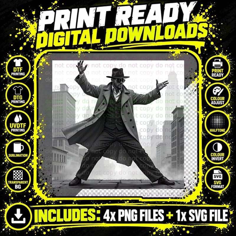 Private Investigator Dancing Tai Chi T-Shirt Png SVG Digital Bundle