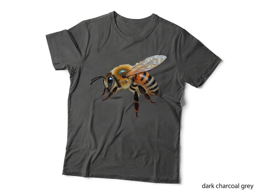 Realistic Flying Honeybee Detailed Pollen Wings Insect Lover T-Shirt