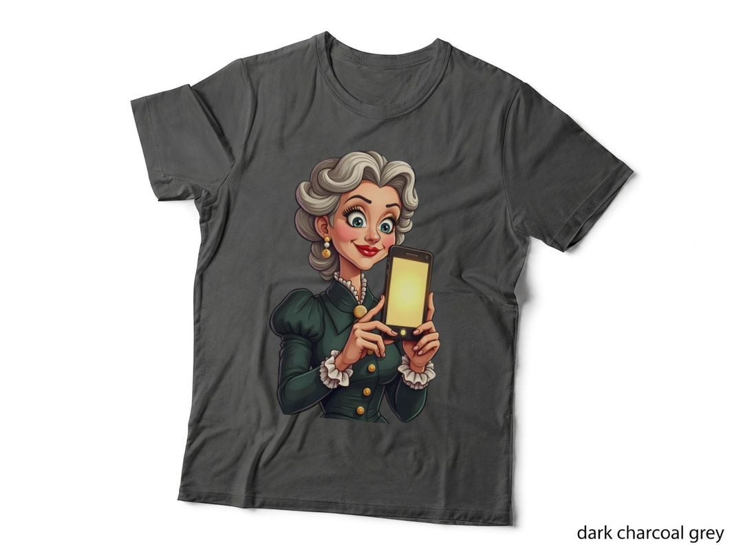 Stern Victorian Lady with Modern Selfie T-Shirt