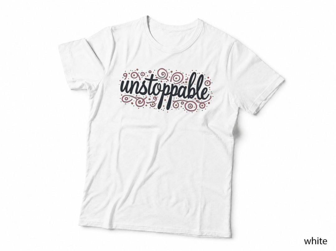 Unstoppable Handwritten Blue Pink Outline T-Shirt