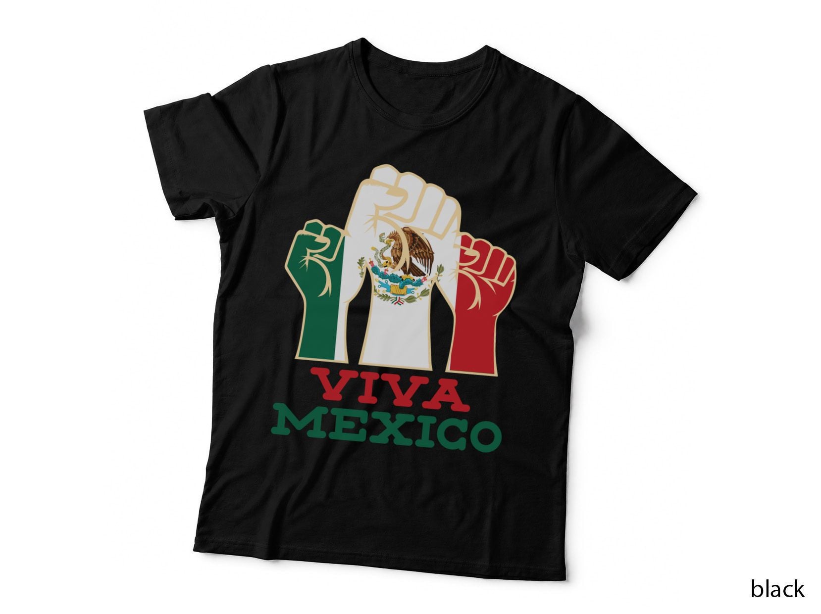 Viva Mexico Fists Symbol Mexican Flag Eagle Gift T-Shirt