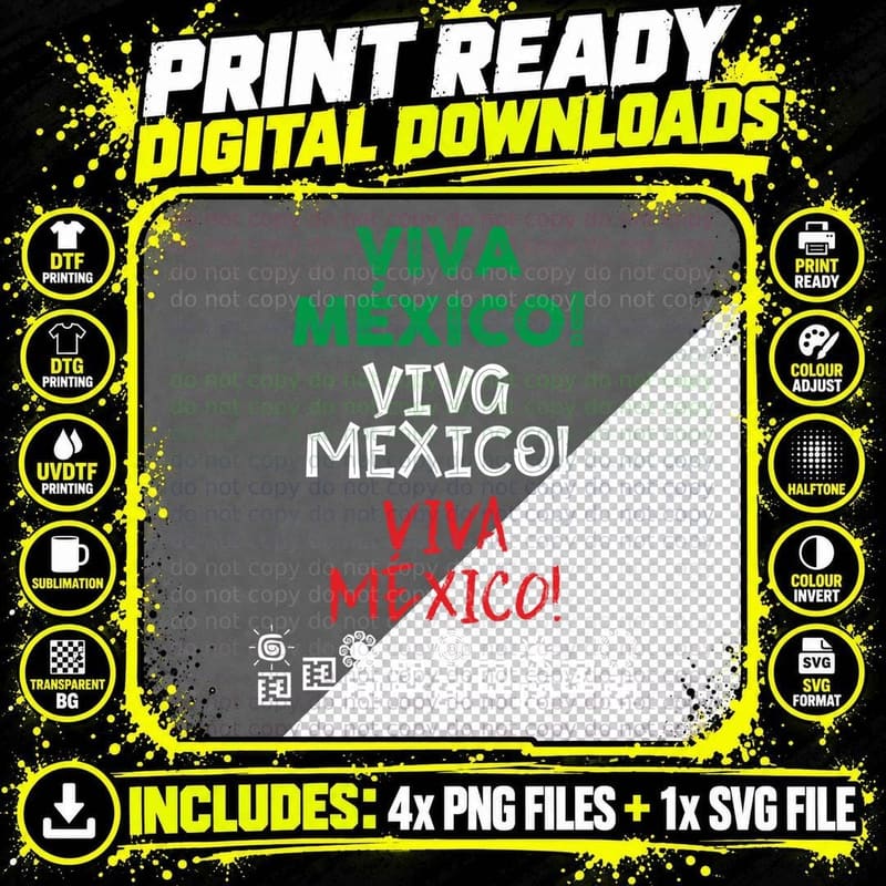 Viva Mexico Tshirt 16 De Septiembre Independencia Gift Png SVG Digital Bundle