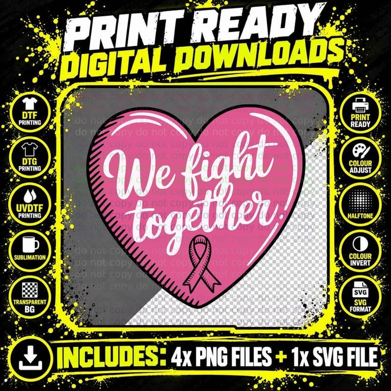We Fight Together Shirt, Minimalist, Collegiate Png SVG Digital Bundle