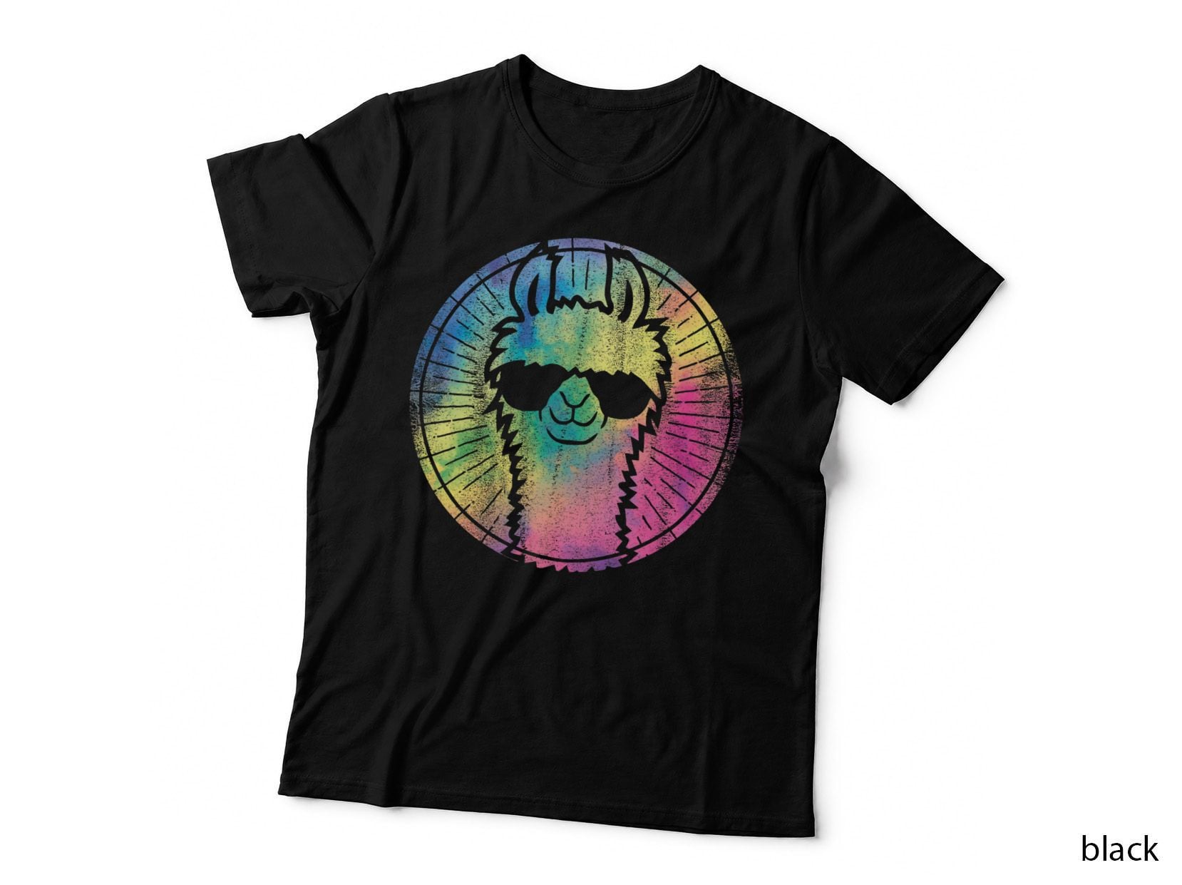 Alpaca VS Llama I Love Alpacas Llama Drama Colorful Rainbow T-Shirt