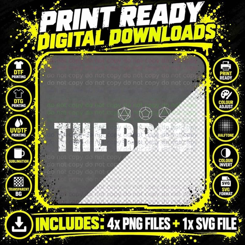 BBEG Big Bad Evil Guy Dice T-Shirt Png SVG Digital Bundle