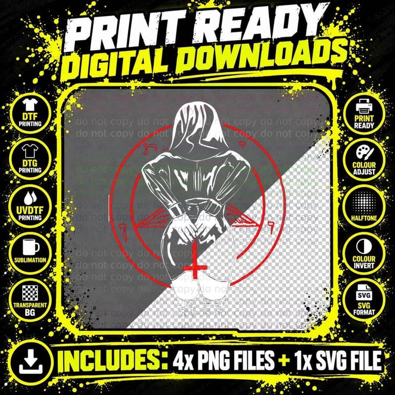 Bad Nun Sexy Satanic T-Shirt Png SVG Digital Bundle
