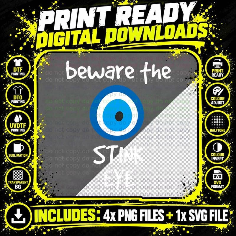 Beware the Stink Eye T-Shirt Evil Eye Protection Tee Png SVG Digital Bundle