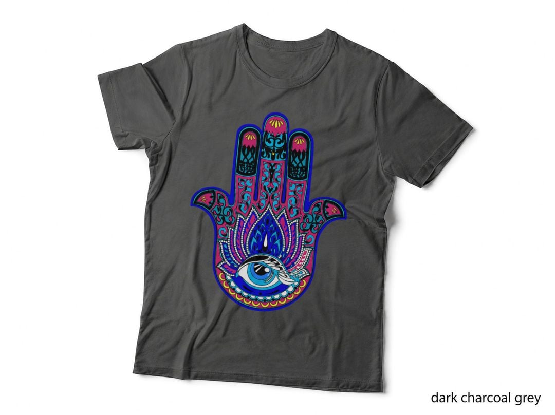 Blue Evil Eye Hamsa Symbol Ornament Graphic T-Shirt
