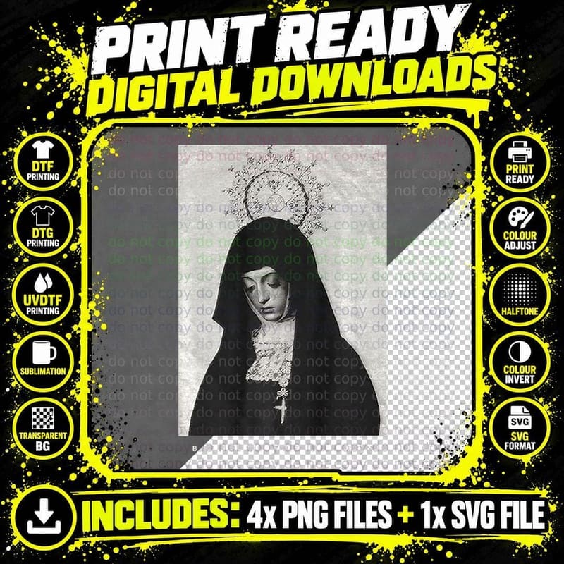 Bring Me Horizon Nun Art T-Shirt Png SVG Digital Bundle