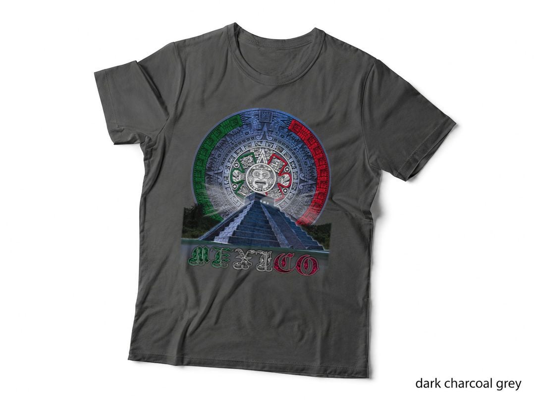 Chichen-Itza Maya Calendar Green White Red Stars Astronomy T-Shirt