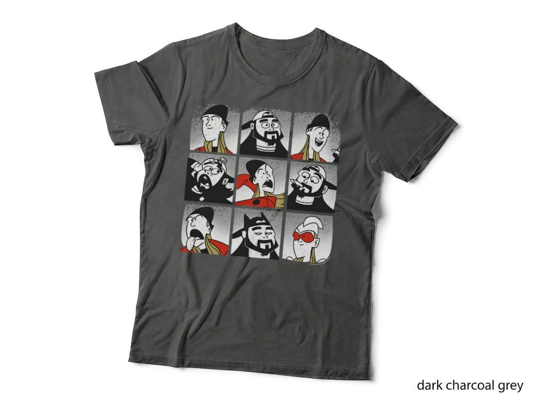 Clerks III Jay and Silent Bob Character Profile Box up T-Shirt