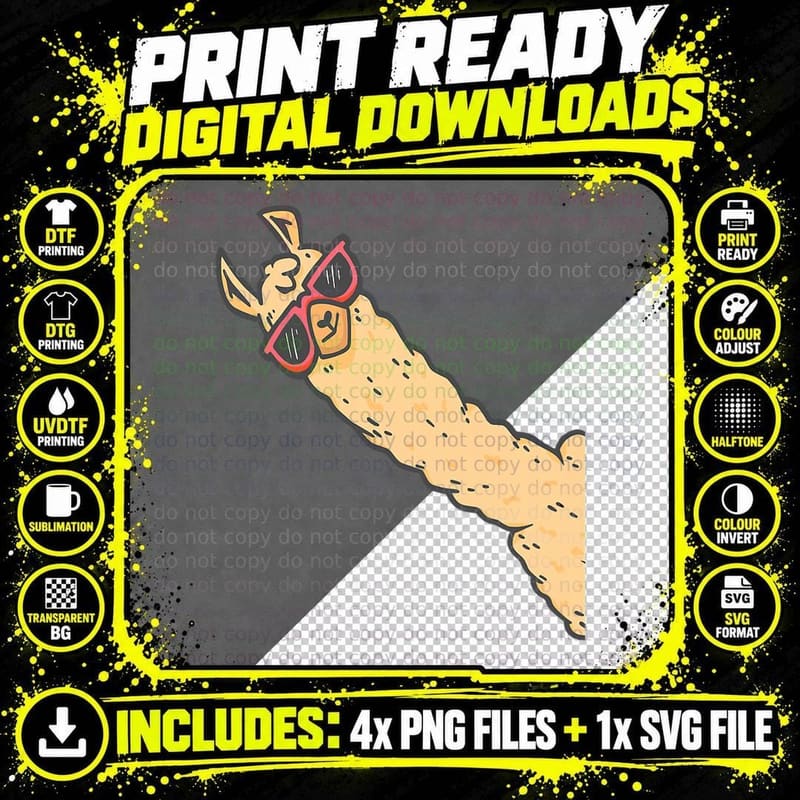 Cute Alpaca Peaking T-Shirt Png SVG Digital Bundle