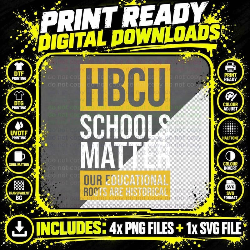 HBCU Schools Matter Historically Black College Black & Png SVG Digital Bundle