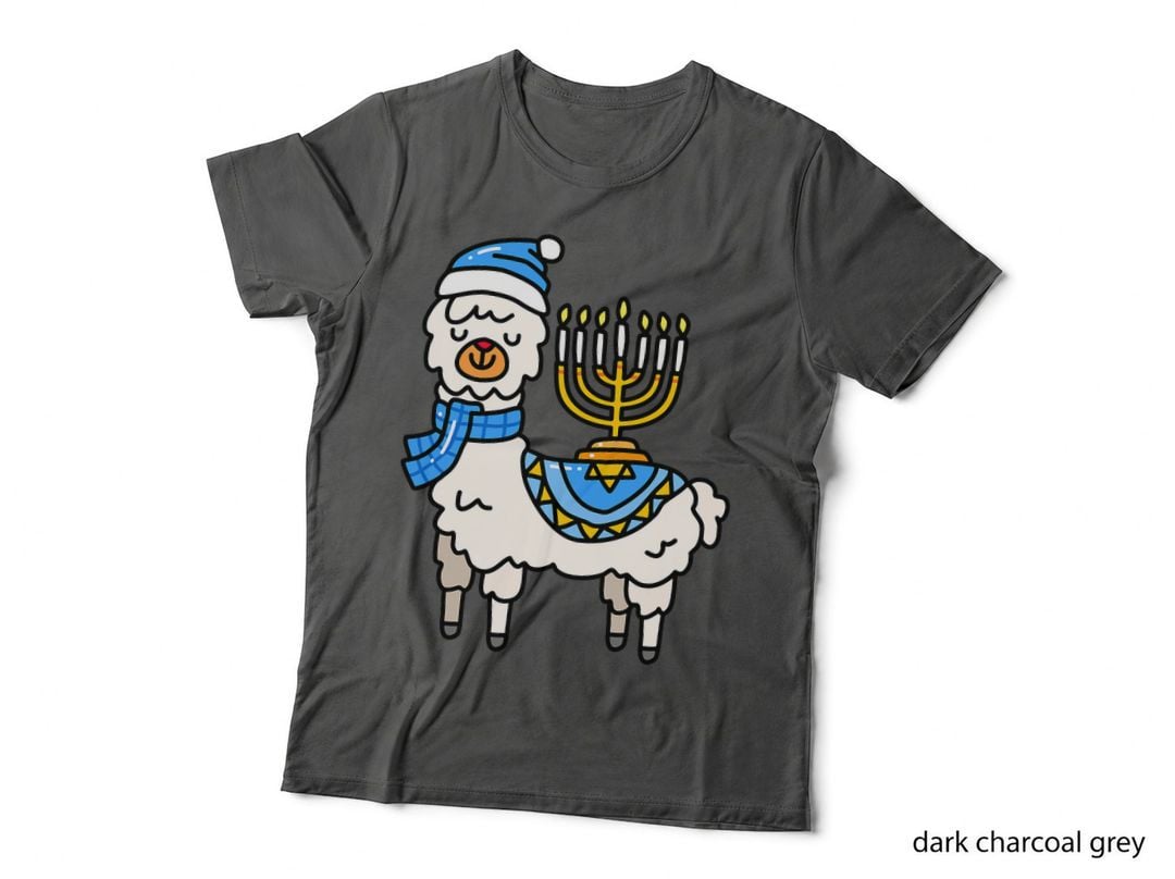 Hanukkah Llama Menorah Chanukah Alpaca Cute Women Girls Gift T-Shirt