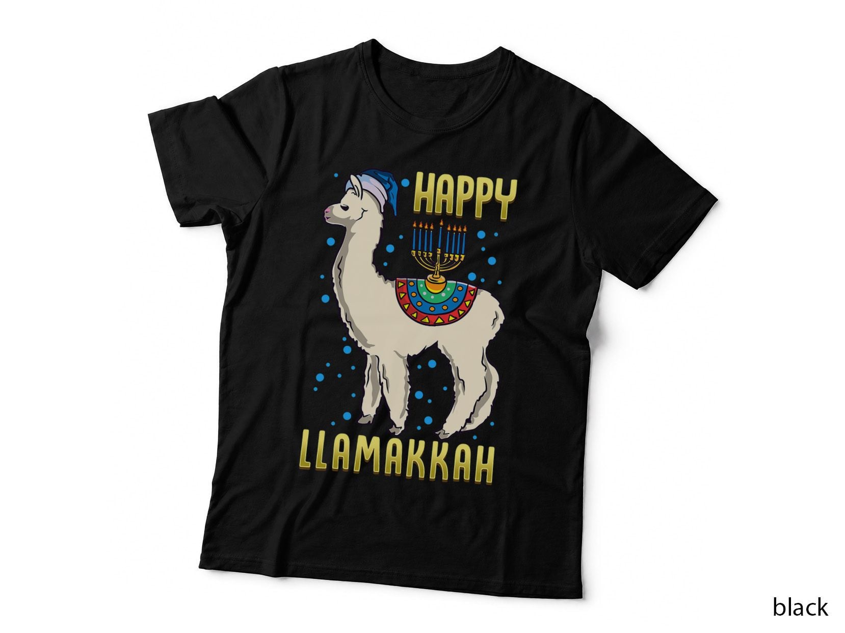 Happy Llamakkah Jewish Llama Chanukah Alpaca Happy Hanukkah T-Shirt