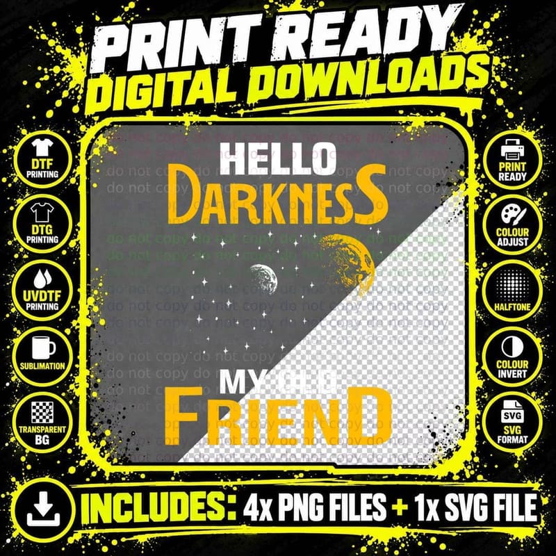 Hello Darkness My Old Friend - Astronomy T-Shirt Png SVG Digital Bundle