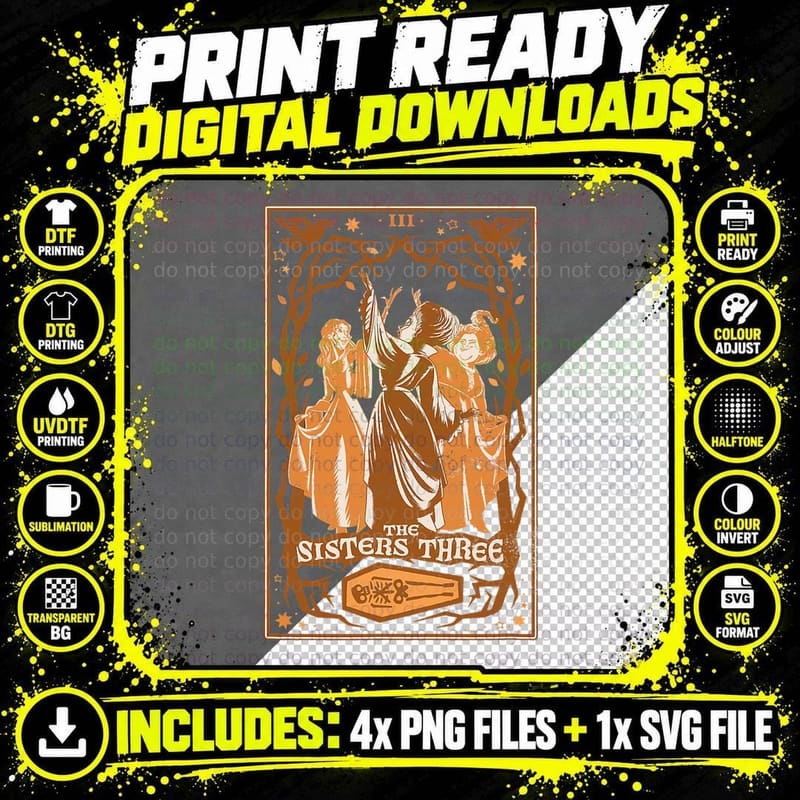 Hocus Pocus 2 the Sister Three T-Shirt Png SVG Digital Bundle