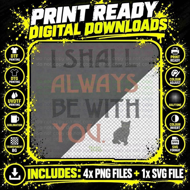 Hocus Pocus I Shall Always Be with You Binx T-Shirt Png SVG Digital Bundle