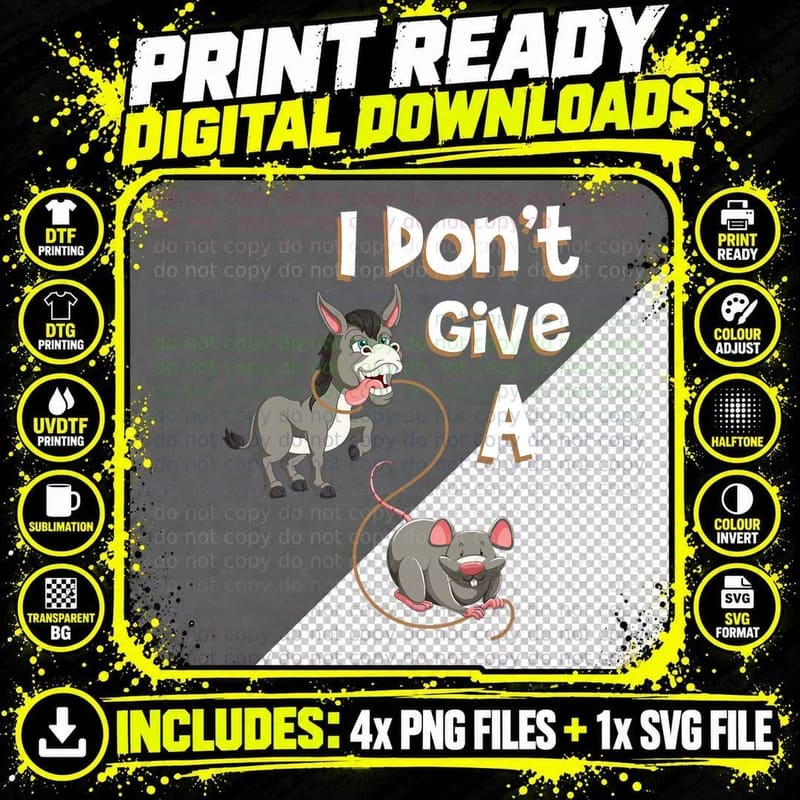 I Don't Give a - Rat Whisperer Rodent Lover Mouse Png SVG Digital Bundle