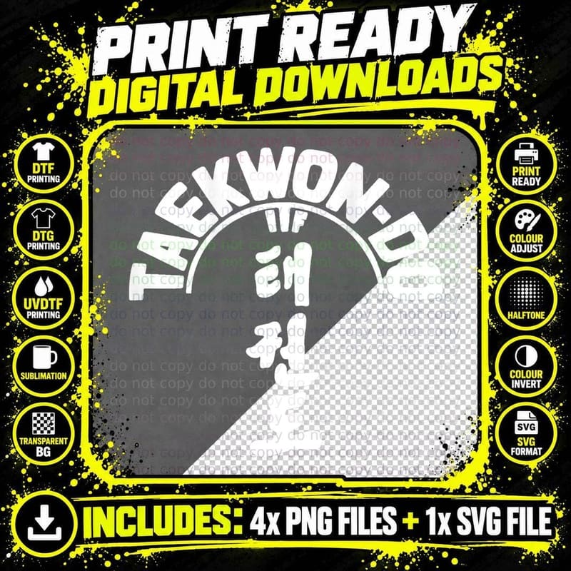 ITF Taekwon-Do - Korean Martial Art T-Shirt Png SVG Digital Bundle