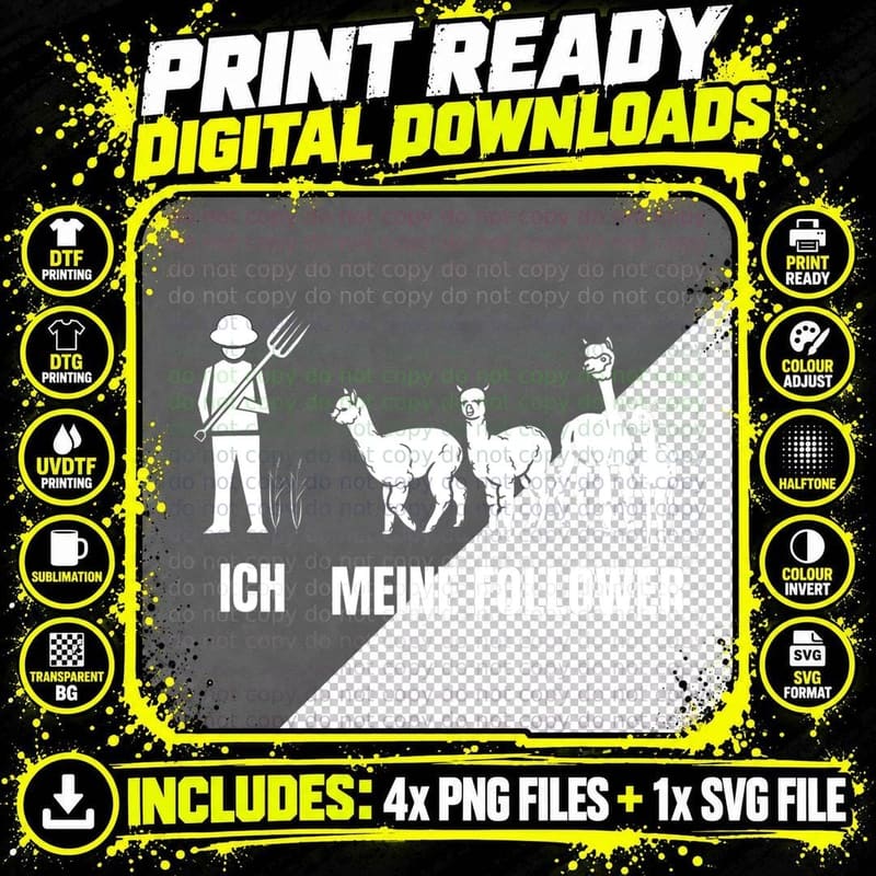 Ich Meine Follower Lama Alpacas Alpaca T-Shirt Png SVG Digital Bundle