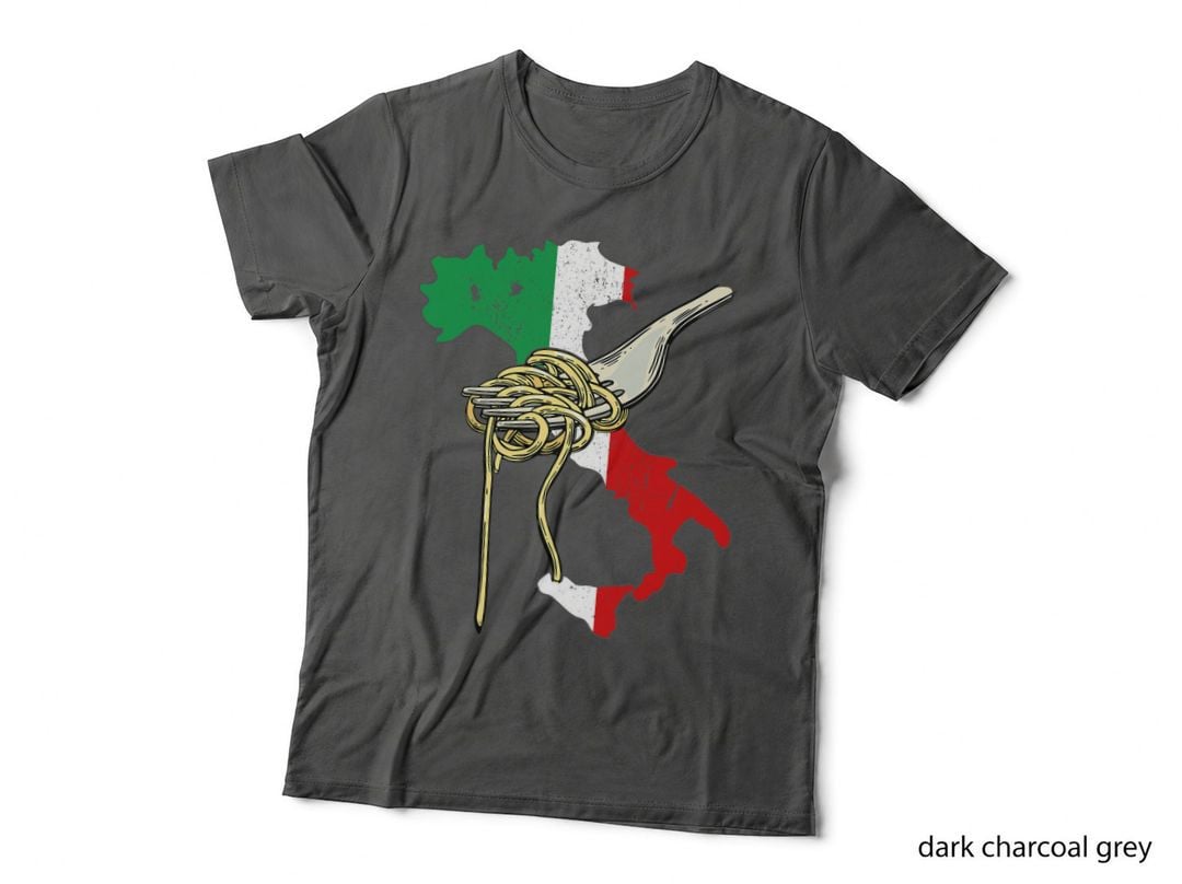 Italian Flag Italy Map Spaghetti Pasta Italia Men Women T-Shirt
