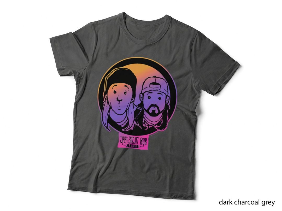 Jay & Silent Bob Colorful Cartoon Gradient Portraits T-Shirt