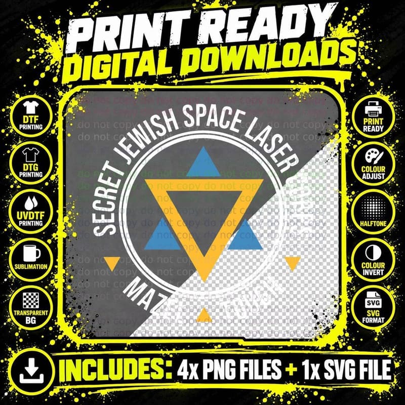 Jewish Space Laser T-Shirt Png SVG Digital Bundle