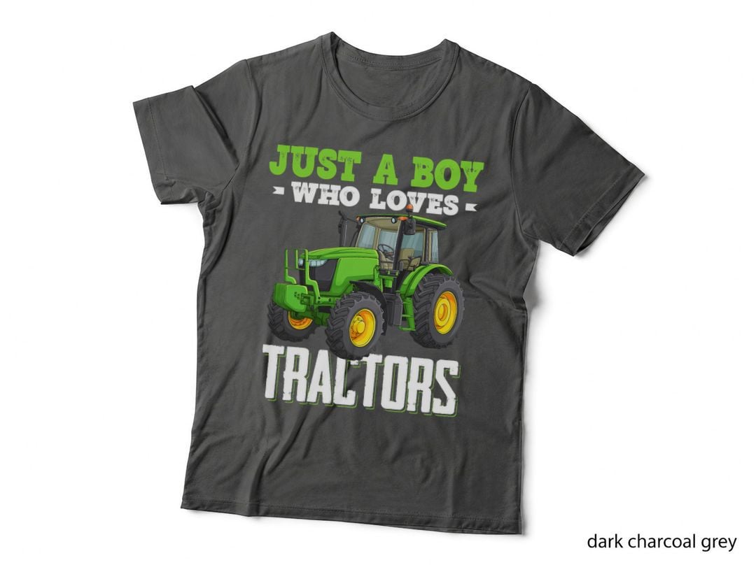 Just a Boy Who Loves Tractors Farm Trucks Boys Toddlers Kids T-Shirt