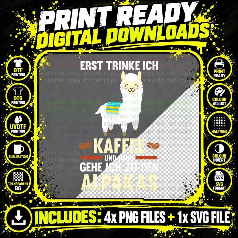 Kalpakae Alpaca Alpacas T-Shirt Png SVG Digital Bundle