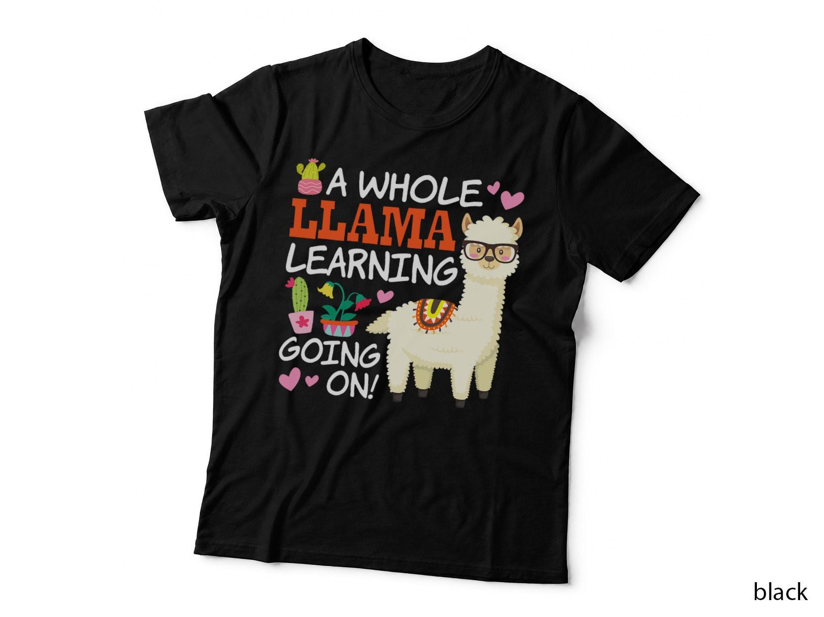 Llama Learning T Teachers Students Alpaca Lovers Gift T-Shirt