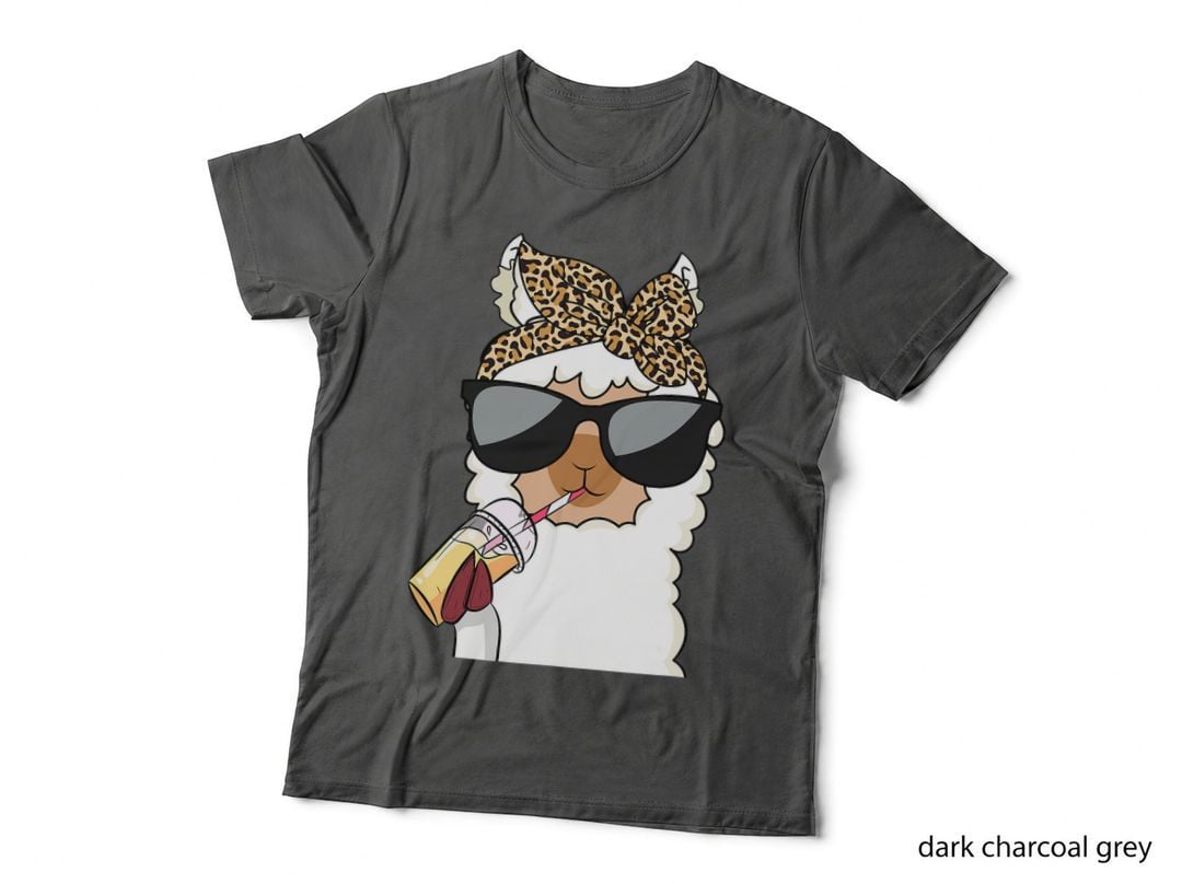 Llama Leopard Girls Women Alpaca Lover T-Shirt
