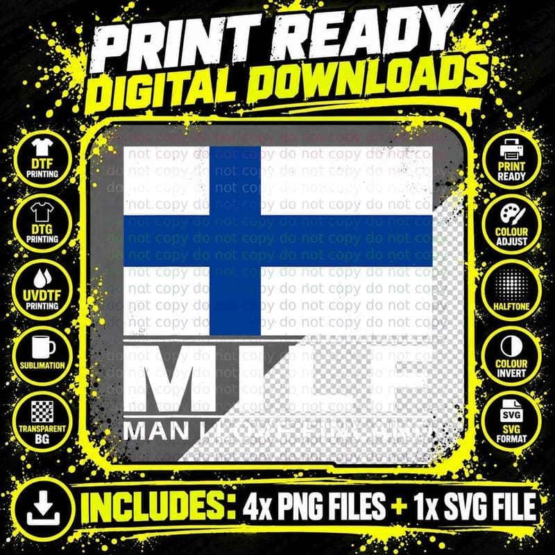 Man I Love Finland T-Shirt Png SVG Digital Bundle