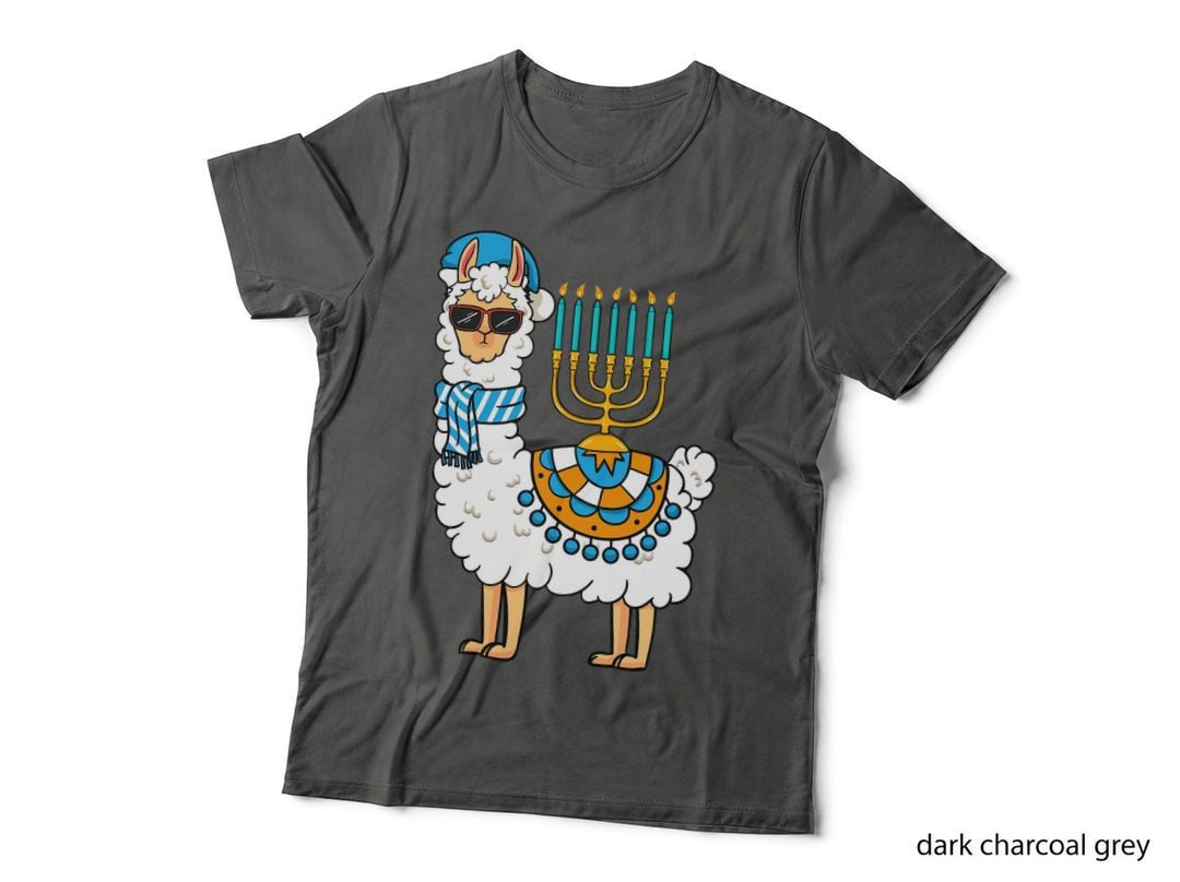 Menorah Hanukkah Llama T-Shirt Cute Alpaca Chanukah T-Shirt