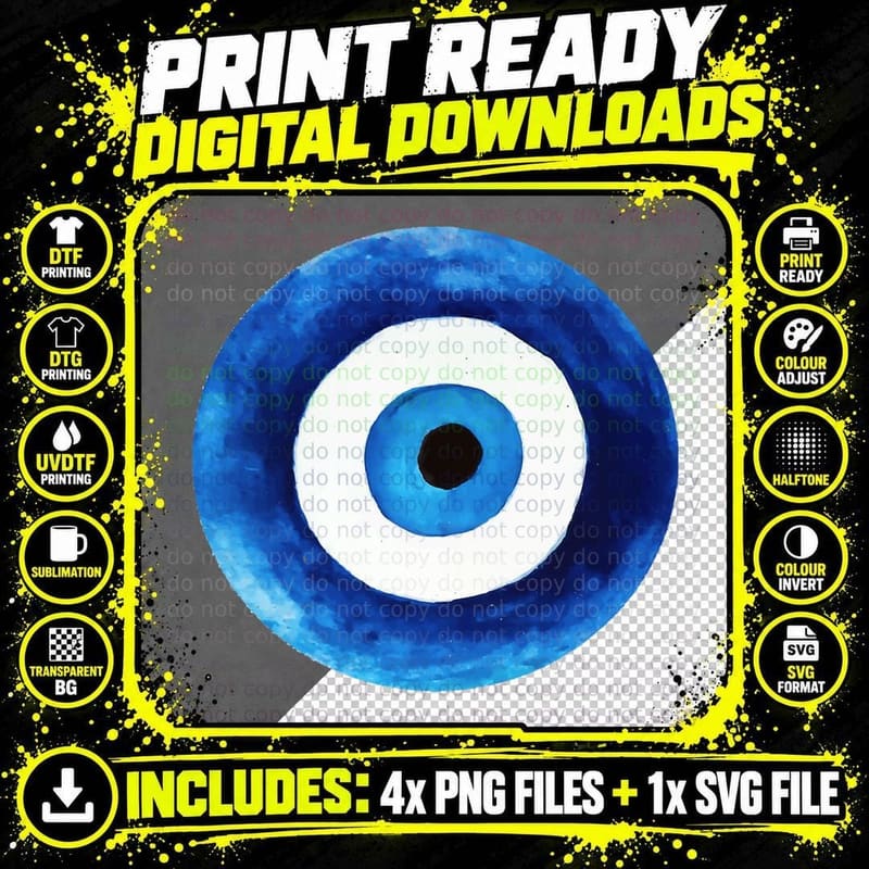Nazar Mati Evil Eye Curse Protection Seeing Eyes Evil Png SVG Digital Bundle