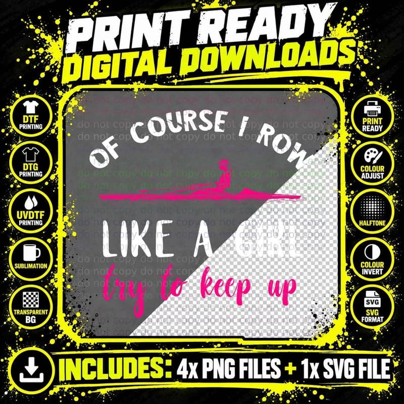 Of Course I Row Rowing Rowboat Rower Coxswain Rowing Png SVG Digital Bundle