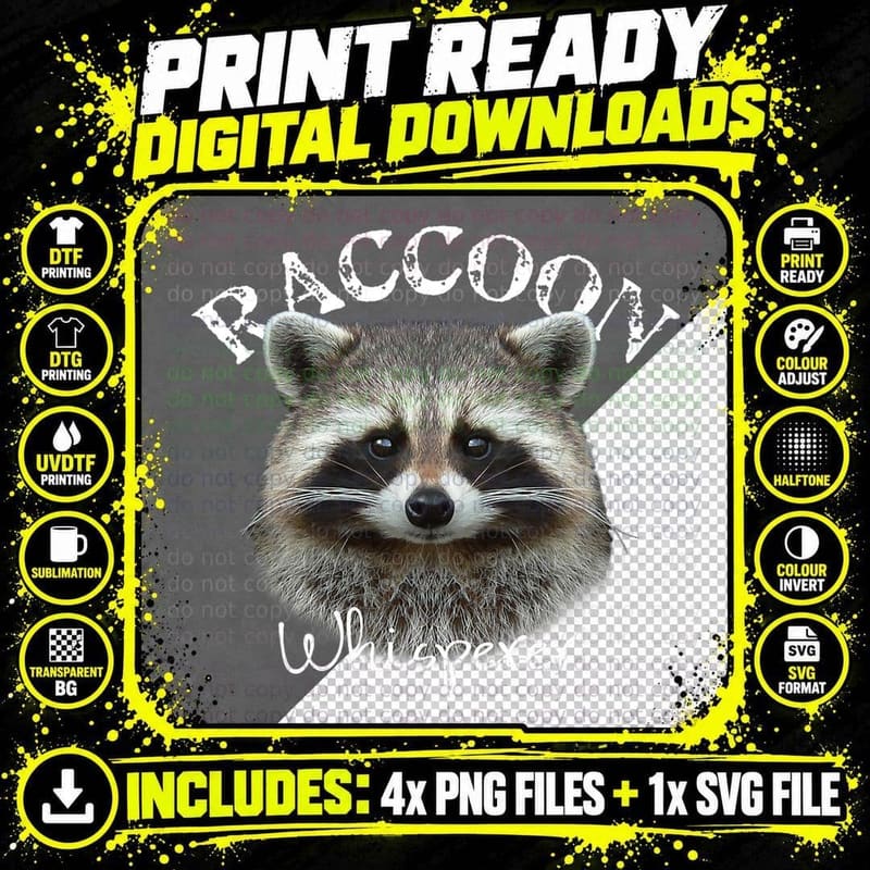 Raccoon Whisperer Shirt Cute Raccoon T-Shirt Png SVG Digital Bundle