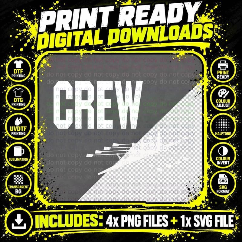 Row - Row Rowing Rower Crew Competitive T-Shirt Png SVG Digital Bundle