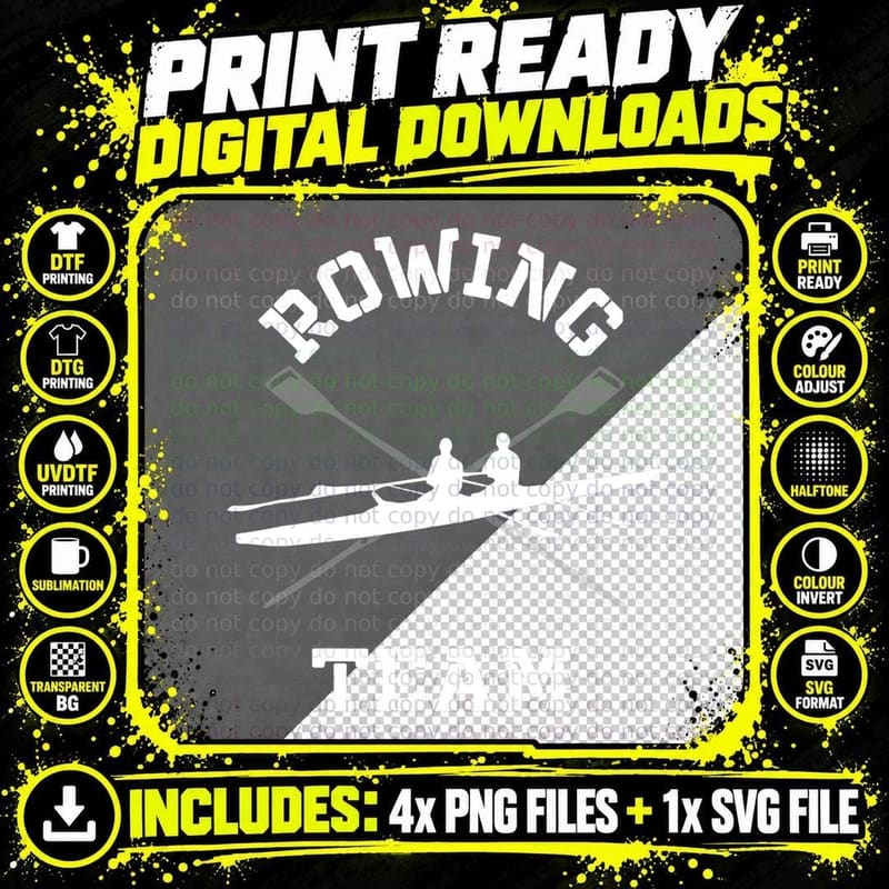 Rowing Team Gift for Rower Oarsmen Oarswomen Sculler Png SVG Digital Bundle
