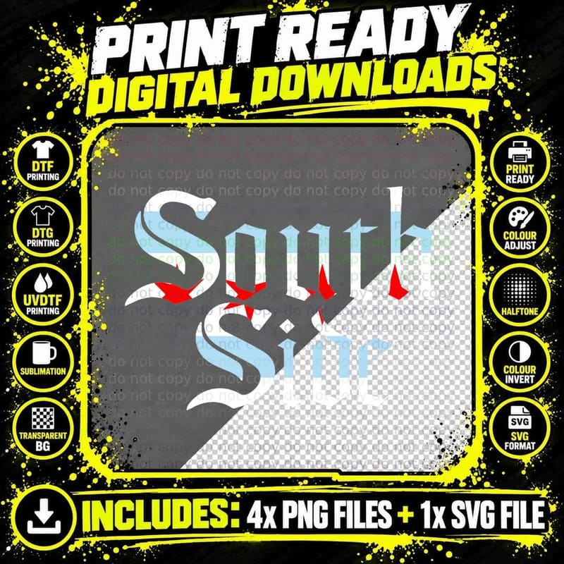 SOUTH SIDE Chicago Flag Local City T-Shirt Png SVG Digital Bundle