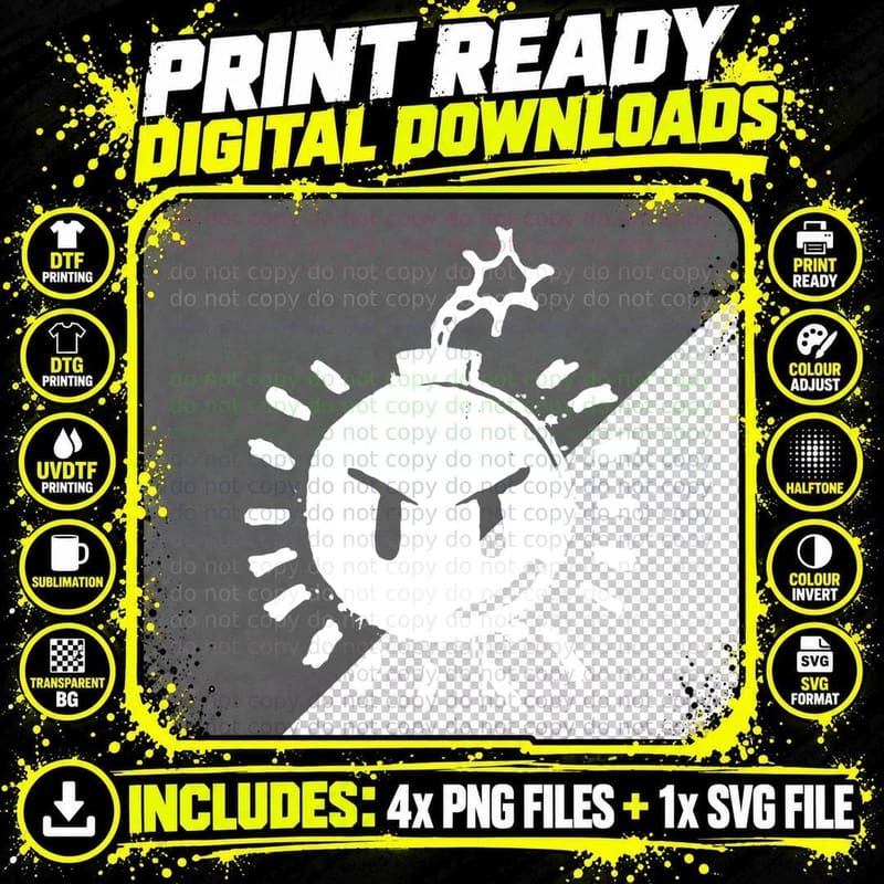 Scott Pilgrim vs. the World Sex Bob Omb Bomb Logo T-Shirt Png SVG Digital Bundle