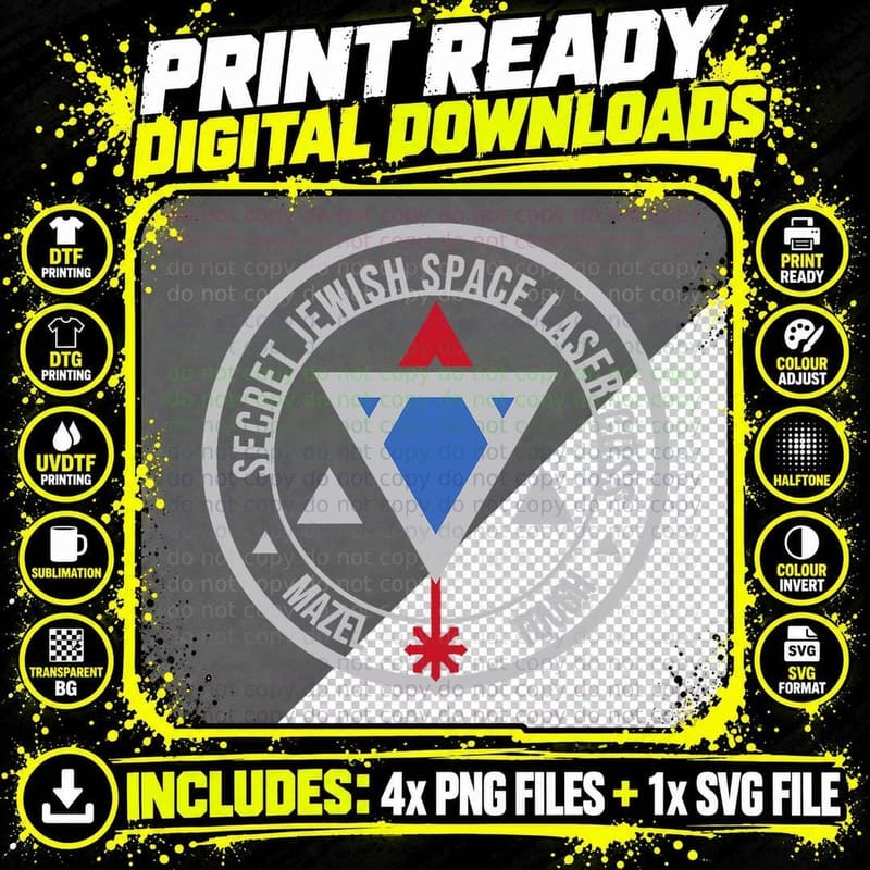 Secret Jewish Space Laser Corps Mazel Tov Prank T-Shirt Png SVG Digital Bundle