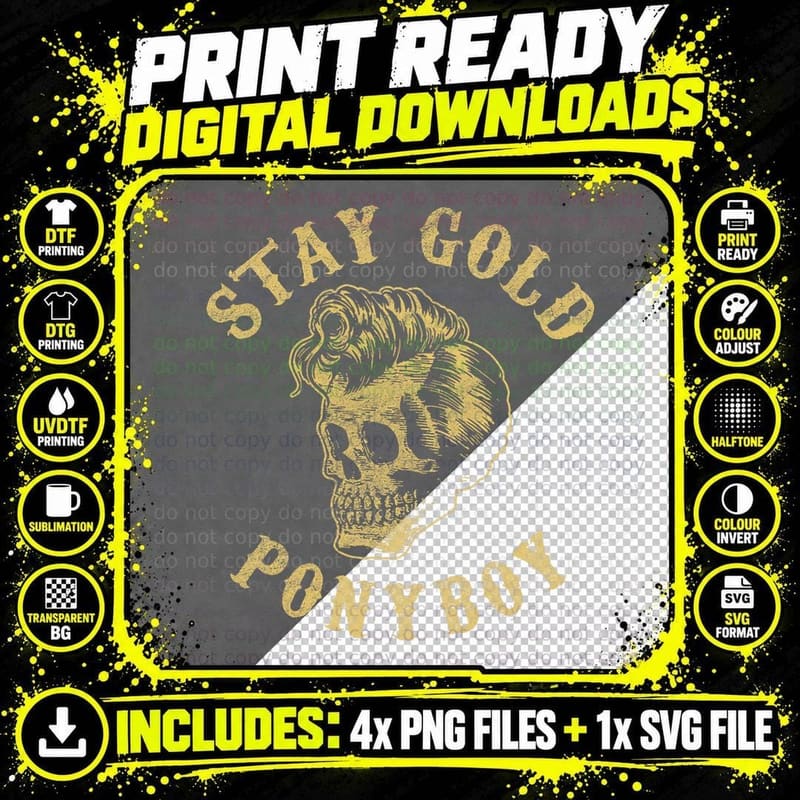 Stay Gold Ponyboy T-Shirt Png SVG Digital Bundle
